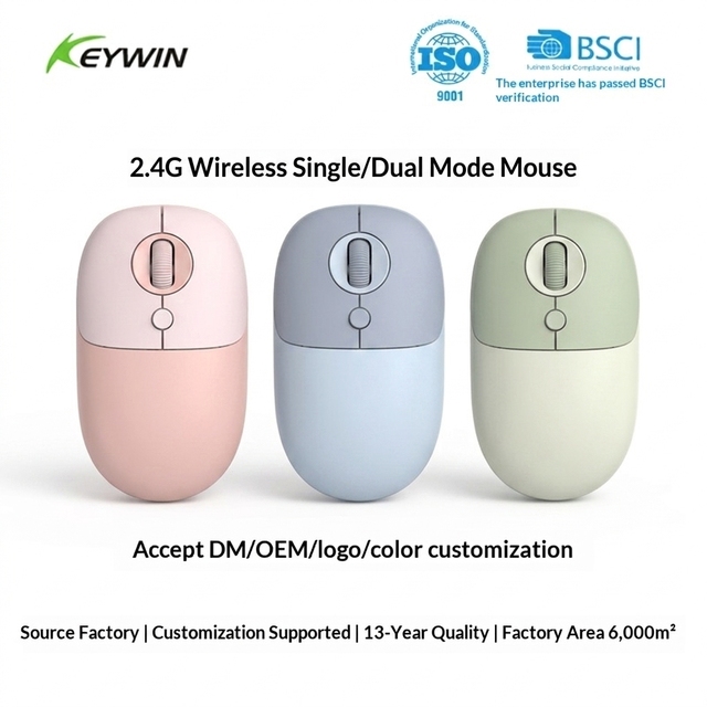 Factory Private OEM ODM Wireless Dual-Mode 4D Office Mouse Custom 1600 DPI 2.4g Wireless Office Mouse for Home Office Gift