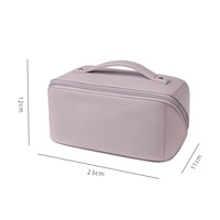 Trousse de Maquillage Portable Grande Capacité en Cuir PU, Imperméable, avec Fermeture Éclair, pour Voyage – Meilleure Vente