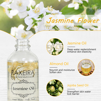 Huile Essentielle Pure en Gros, Huile Hydratante Multi-Usages au Jasmin pour le Corps, Peau Sèche, Cuir Chevelu et Ongles