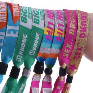 Bracelet en polyester pour fête de mariage, bracelet en satin pour festival, bracelet en tissu tissé personnalisé pour événement avec fermoir réutilisable - Product Image 2