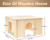 Cabane en bois rectangulaire pour cochon d'Inde avec fenêtres, démontable, grande taille, pour hamsters, chinchillas et autres petits animaux