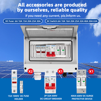 Boîtier de Combinaison Photovoltaïque Solaire DC avec Protection Contre les Surtensions et la Foudre, 1 Entrée 1 Sortie DC 600V, Fusible MCB SPD HT, Boîtier Étanche IP65