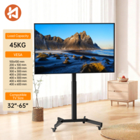 Troli TV Mobile Baja Khcoohoo ODM OEM dengan Dudukan Berdiri untuk TV 32-65 inci Bersertifikasi CE Standar VESA 600x400