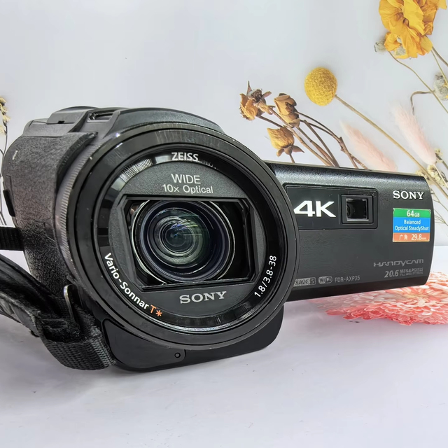FDR-AXP35 4K Digital Camcorder 40x Optical Zoom 3.0" Screen 8MP CMOS Sensor F4.0 Aperture MicroSD ABS Material Guangdong China