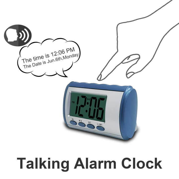Talking Alarm Clock for Visually Impaired Large Numbers Desk Clock