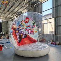 Boule de neige gonflable en PVC de 3 à 5 m avec tunnel d'entrée, taille humaine, pour décoration de fête de Noël et photos, personnalisable