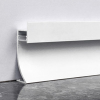 Plinthe décorative LED en aluminium noir, blanc et gris au design moderne, éco-responsable, pour chambre d'hôtel, anodisée