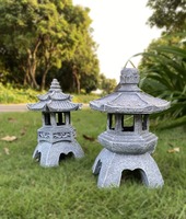 Statues de pagode Statue extérieure à énergie solaire décor de jardin japonais lanterne de jardin zen extérieure lumière de jardin LED scintillante
