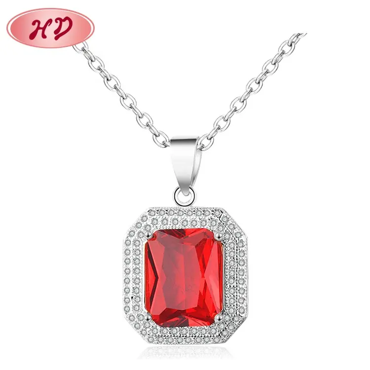 Hengdian Lớn Đá Quý Trang Sức Pha Lê Mặt Dây Chuyền Vòng Cổ Ruby Vòng Cổ