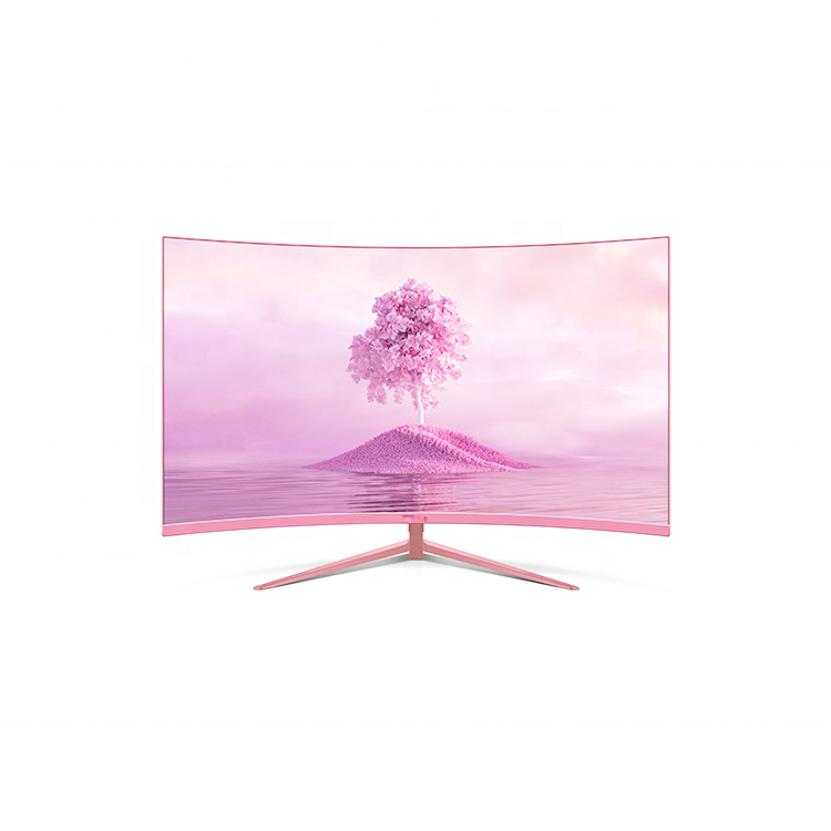 Atacado VA curvo 27 polegadas monitor cor DIY rosa Office jogo Monitor 2K 4K monitor OEM 144hz