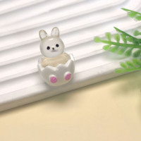 100 Pièces Nouvelles Figurines Miniatures 3D Mignonnes de la Série Lapin, Poulet, Oeuf, Ours, Canard de Pâques, qui Brillent dans le Noir, Accessoires pour Maison de Poupées