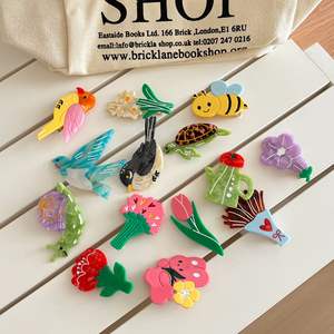 กิ๊บติดผมรูปสัตว์การ์ตูนน่ารัก ผลไม้และผัก กิ๊บติดผมอะซิเตทรูปดอกทิวลิปสำหรับผู้หญิงและเด็กผู้หญิง - Product Image 1