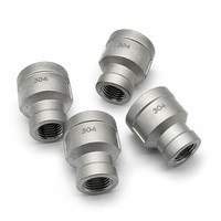Raccords de tuyauterie lisses en acier inoxydable 304 forgé et moulé avec précision, réducteurs et doubles raccords femelles BSPP BSPT, 1/2/3/8/1/4 pouce