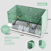 Cage d'élevage pour oiseaux de compagnie en fil d'acier, cage empilable multi-oiseaux avec plateau en plastique et bouton-pression pour pigeons, perroquets, canaris