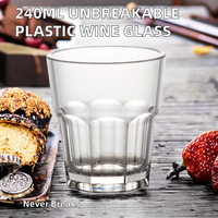 Fabricant original en plastique Vente en gros 200ml Tasse à bière Tasse octogonale personnalisée Tasse en plastique pour whisky Ustensiles pour boire du vin