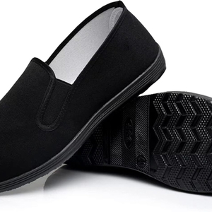 Chaussons <span class=keywords><strong>de</strong></span> Kung Fu chinois en toile, chaussures d'arts martiaux <span class=keywords><strong>Tai</strong></span> <span class=keywords><strong>Chi</strong></span>, semelle en caoutchouc, unisexe, tout noir - Product Image 2