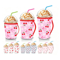 Manchon de tasse à café en néoprène souple et léger, réutilisable, imprimé par sublimation avec motif personnalisé, idéal pour les cadeaux de fête