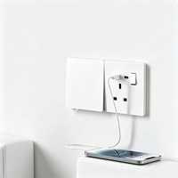 Prise murale universelle multifonction BENDI MF commutée 16A 250V, 5 prises, ports USB, indice de protection IP22, usage domestique, hôtelier, industriel, 13A/10A