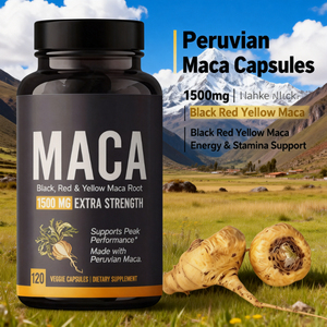 Capsule di <span class=keywords><strong>Maca</strong></span> Peruviana 1500mg |   <span class=keywords><strong>Maca</strong></span> Nera <span class=keywords><strong>Rossa</strong></span> e Gialla per Energia e Resistenza, Supporta le Prestazioni di Picco e l'Equilibrio Ormonale, Integratore Alimentare per Adulti - Product Image 1