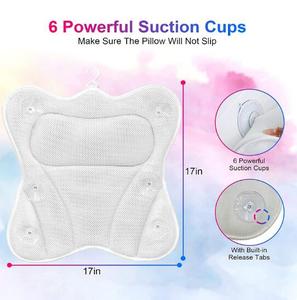 Hot Selling Bathtub Pillow Neck Support 6D <strong>Air</strong> Mesh Spa Pillow Comfortable Soft Luxury <strong>Bath</strong> <strong>Cushion</strong> with 6 Suction Cups - Product Image 4