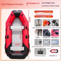 Bateau de pêche gonflable en tissu maillé PVC épaissi résistant à l'usure, pêche au leurre professionnelle, capacité de 7+ personnes, pliable