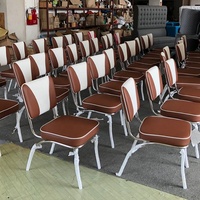 Chaise en métal de style rétro américain des années 1950, vintage, industrielle, pour restaurant