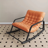 Fauteuil inclinable double moderne en tissu avec rangement, pour chambre, salon ou extérieur, structure en fer