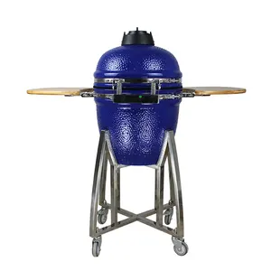 AUPLEX OEM BBQ Kamado 18 inch Egg Oval Ceramic Charcoal Grill for Picnic Family Party