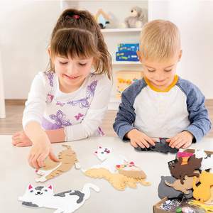 <span class=keywords><strong>Facile</strong></span> da cucire educativo di apprendimento precoce artigianato principiante bambini fai da te divertente animale di peluche gattino sentiva gatto del giocattolo del mestiere kit da cucito - Product Image 5