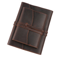 Carnet de notes A5 A6 en cuir pleine fleur, couverture rigide en cuir de vachette, idéal pour les voyages