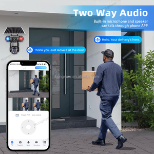 Hongnaer 8MP 3 Видео двойной объектив Wi-Fi солнечная панель Питание PTZ Surveil камера V380 Pro 4K WiFi уличная камера видеонаблюдения Солнечная - Product Image 6