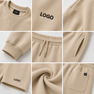 Conjunto de Sudadera y Pantalones Cortos Unisex con Logotipo Personalizado, Estilo Oversize, 2 Piezas, Ropa Deportiva Casual para Hombre y Mujer, Conjunto Deportivo a la Venta al Por Mayor - Product Image 4