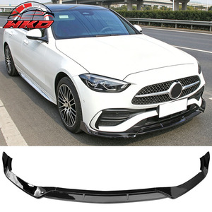 Compatible con Benz W206 Clase C 2022-2026, Estilo BR, Labio de Parachoques Delantero en Negro Brillante - Product Image 1