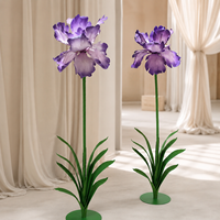 Paarse Iris Bloemenstandaard Paar Reuze Papieren Kunstbloemen Bruiloft Evenement Decoratie Commerciële Bloemendisplay Fabriek Leverancier