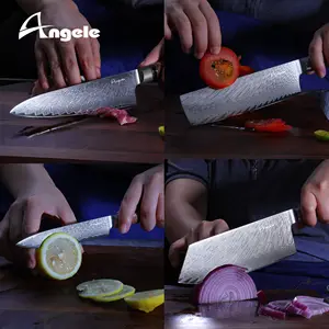 Conjunto de facas de chef damasco 2023, em aço AUS-10 japonês, com 67 camadas, faca de aço, faca de chef