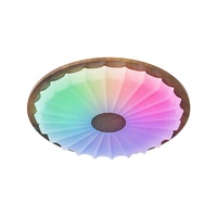Plafonnier LED intelligent avec synchronisation musicale, haut-parleur, commande vocale, WiFi, application à distance, 48W, RGB, changement de couleur, écologique, dimmable, CRI>80