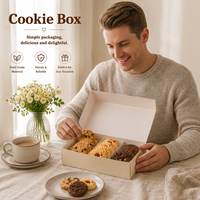 Boîte à biscuits pliable en carton ivoire personnalisée avec séparateurs pour emballage de pâtisserie