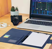 Porte-documents professionnel A5 A6 avec anneaux, en cuir, avec pochettes, classeurs métalliques, poche pratique, sac pour documents, V-ding