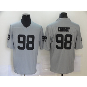 Maillots de football américain brodés et gaufrés Raiders 98 Crosby <span class=keywords><strong>2</strong></span> Jeanty en gros - Product Image 3