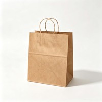 Sac en papier kraft recyclable grand format, robuste et durable, avec poignées, idéal pour les pizzerias et les magasins de fruits – Prix usine, vente directe