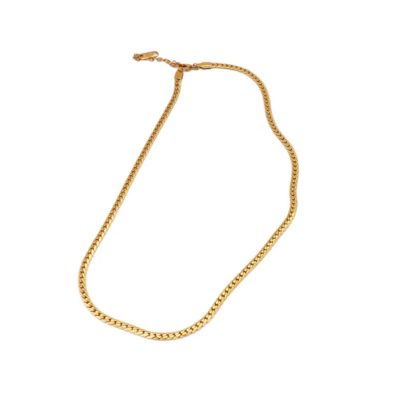 Collier chaîne en acier inoxydable Hiphop pour hommes femmes collier plaqué or 18K bijoux
