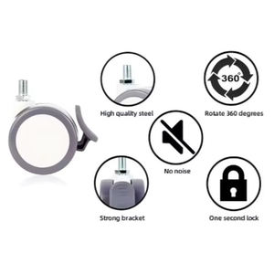 3-14days <b>Replacement</b> <b>Wheels</b> For Office Computer Chair Kitchen Bathroom M10 Thread Silent Swivel Brake Casters Universal Medical - Product Image 3