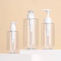 Nuevas Botellas de Plástico PET Transparente Blanco Mate con Bomba, 200ml 300ml 500ml, para Loción y Champú, con Tapa de Rosca y Serigrafía
