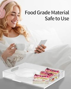 Plateau de service à domicile en acrylique transparent personnalisé de haute qualité fabriqué en usine - Product Image 2