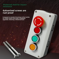 Caja de Control con Interruptor de Botón, Botón de Parada de Emergencia para Elevador, Caja de Botón de Parada de Emergencia con Luz Indicadora, Caja Industrial Impermeable
