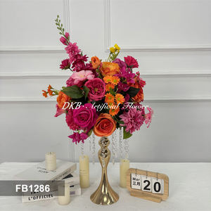 Roses artificielles réalistes en soie DKB, centres de table pour mariage, décorations de table, tailles personnalisables, boules de fleurs faites à la main au toucher réel - Product Image 3