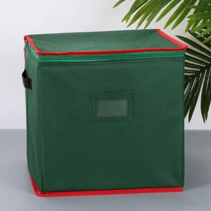 Custom Holiday Decorations <b>Storage</b> Container Christmas Ornament <b>Storage</b> <b>Box</b> with Reinforced Handle - Product Image 2