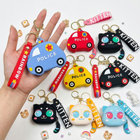 Porte-monnaie en silicone motif fruit de dessin animé mignon, porte-clés, breloque de sac, porte-cartes, mini portefeuille, cadeau pour enfants, logo personnalisé, vente en gros