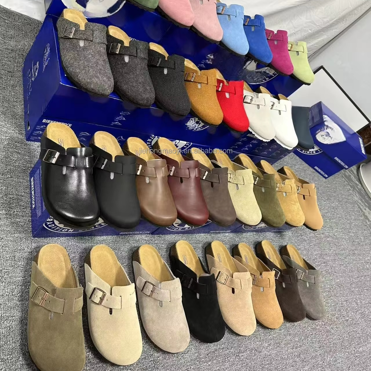 Birkenstocks Boston Clog Mules High Heel Soft Shoes with Eva Insole Open Toe Design Slip-On Autumn Summer Spring Flats Wholesale
