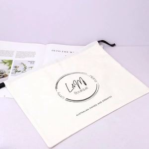 Sac de shopping promotionnel en coton et lin, grand format, imprimé avec logo personnalisé, sac de rangement solide réutilisable en mousseline pour chaussures et sous-vêtements - Product Image 6